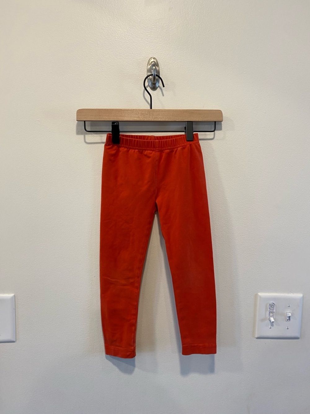 Hanna Andersson girls leggings size 100 US 4 bright basics pants red cotton